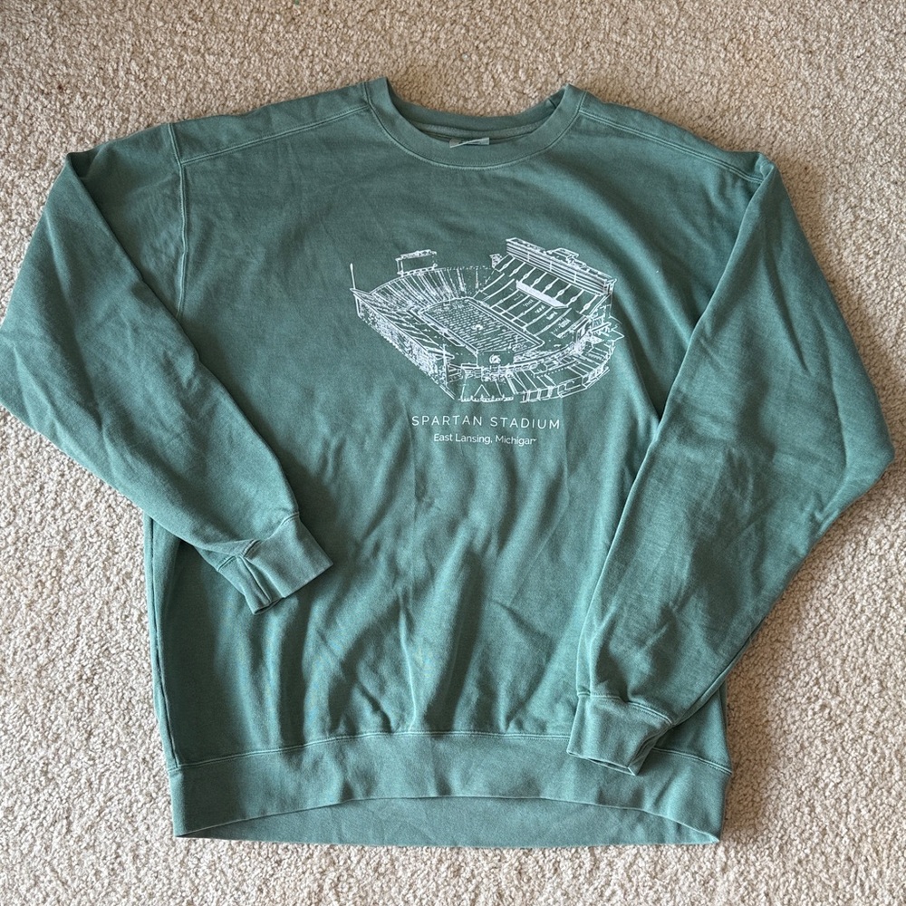 Comfort Colors Teal Sweatshirt with Stadium Graphic